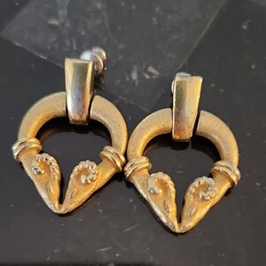 Vintage MONET Kissing Rams Earrings